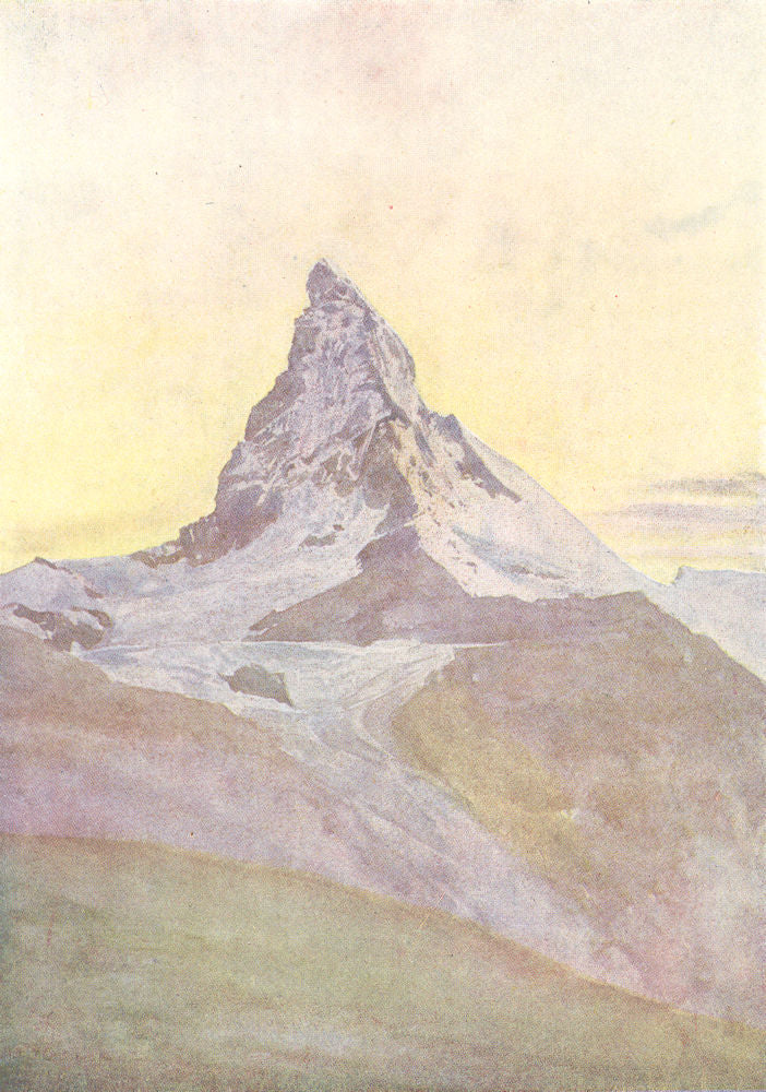 SWITZERLAND. The Matterhorn at Twilight 1917 old antique vintage print picture